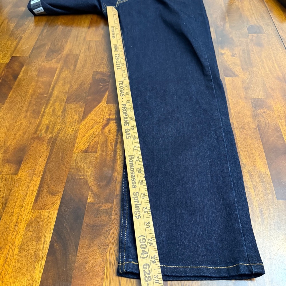 Levi Strauss Co 514 Straight Stretch Dark Wash Denim Jeans Men W34 L30 - Picture 4 of 4